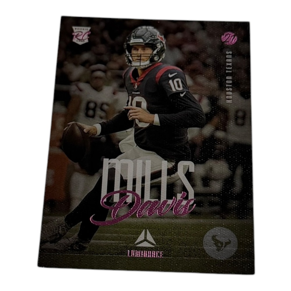 2021 Panini Chronicles Luminance Davis Mills Rookie Card 218 Houston Texans Pink